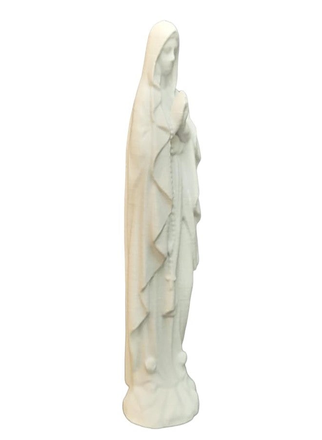 Znet3D Our Lady of Lourdes Blessed Virgin Mary Statue Sculpture Figure - Made in USA - Blessed Virgin Mother Mary Décor Figurine - 5 1/2 inch Tall (White) - Image 1